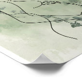 カスタマイズ可能なミニマルな妊娠ラインアートポスター ポスター (角)