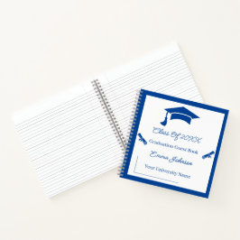 カスタマイズ可能なミニマルな青と白の卒業 ノートブック