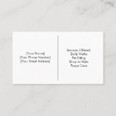 カスタマイズ可能なミニマルドッグウォーカー名刺 名刺 (裏面)