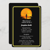 カスタマイズ可能なミニマル葬式招待状カード 招待状 (正面/裏面)