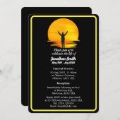 カスタマイズ可能なミニマル葬式招待状カード 招待状 (正面/裏面)