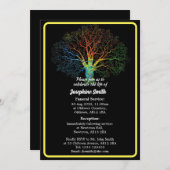 カスタマイズ可能なミニマル葬式招待状カード 招待状 (正面/裏面)