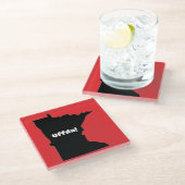 カスタマイズ可能なミネソタウフダガラスコースター ガラスコースター (アングル)