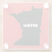 カスタマイズ可能なミネソタウフダガラスコースター ガラスコースター (裏面)