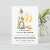 カスタマイズ可能なミモサ&ラブ – バレンタインデー 招待状 (スタンド正面)