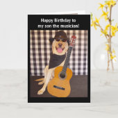 カスタマイズ可能なミュージシャンソン誕生日 カード (黄色い花)