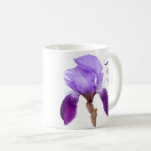 カスタマイズ可能なミリアかわいらしム名パープルアイリス花 コーヒーマグカップ (正面右)