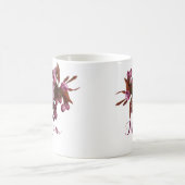 カスタマイズ可能なミリアム名ピンクのバラ花boho コーヒーマグカップ (中央)