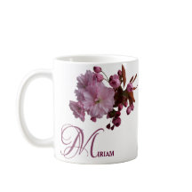 カスタマイズ可能なミリアム名ピンクのバラ花boho