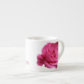 カスタマイズ可能なミリアム名モノグラムピンクローズフローラ エスプレッソカップ (正面右)