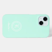 カスタマイズ可能なミントグリーンモノグラムフォンケース Case-Mate iPhoneケース (裏面 (横))