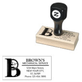 カスタマイズ可能なメカニカルモノグラム。イニシャル「B」 ラバースタンプ (押印)