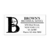 カスタマイズ可能なメカニカルモノグラム。イニシャル「B」 ラバースタンプ (インプリント)