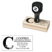 カスタマイズ可能なメカニカルモノグラム。イニシャル「C」 ラバースタンプ (押印)