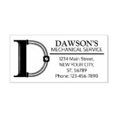 カスタマイズ可能なメカニカルモノグラム。イニシャル「D」 ラバースタンプ (インプリント)