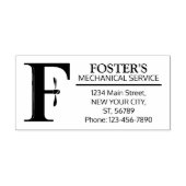 カスタマイズ可能なメカニカルモノグラム。イニシャル「F」 ラバースタンプ (インプリント)