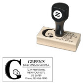 カスタマイズ可能なメカニカルモノグラム。イニシャル「G」 ラバースタンプ (押印)