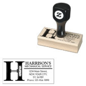 カスタマイズ可能なメカニカルモノグラム。イニシャル「H」 ラバースタンプ (押印)