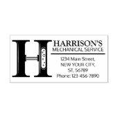 カスタマイズ可能なメカニカルモノグラム。イニシャル「H」 ラバースタンプ (インプリント)