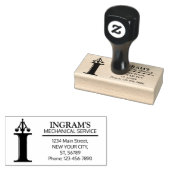 カスタマイズ可能なメカニカルモノグラム。イニシャル「I」 ラバースタンプ (押印)