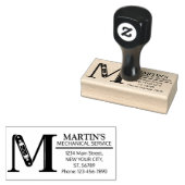 カスタマイズ可能なメカニカルモノグラム。イニシャル「M」 ラバースタンプ (押印)