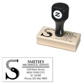 カスタマイズ可能なメカニカルモノグラム。イニシャル「S」 ラバースタンプ (押印)