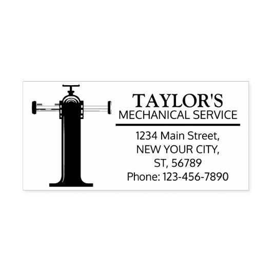 カスタマイズ可能なメカニカルモノグラム。イニシャル「T」 ラバースタンプ (インプリント)