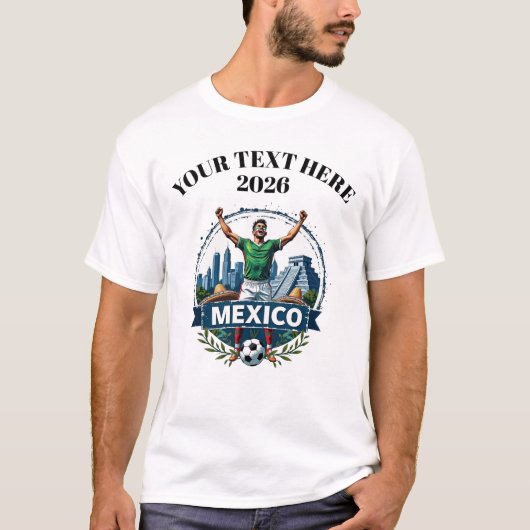 カスタマイズ可能なメキシコ サッカー代表チーム サポーター Tシャツ (正面)