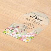 カスタマイズ可能なメス誕生日招待状澄ん- アクリル招待状 (レイダウン)