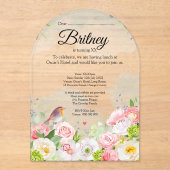 カスタマイズ可能なメス誕生日招待状澄ん- アクリル招待状 (正面)