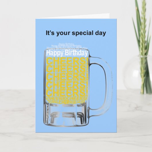 カスタマイズ可能なメッセージ誕生日カードビアマグ カード (正面)