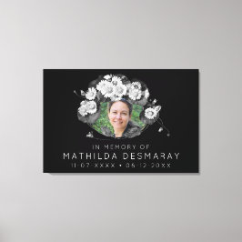 カスタマイズ可能なメモリアルアールヌーボーデイジーリース キャンバスプリント