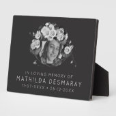 カスタマイズ可能なメモリアルアールヌーボーデイジーリース フォトプラーク (側面)