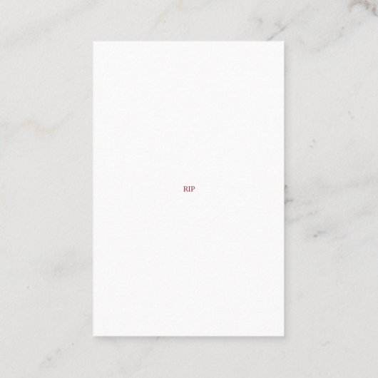 カスタマイズ可能なメモリアル葬儀祈りの言葉カード 名刺 (裏面)