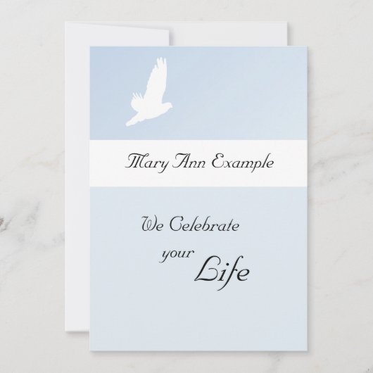 カスタマイズ可能なメモリアル/ウェイク/リビング葬儀 案内状 (正面)