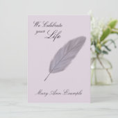 カスタマイズ可能なメモリアル/リビング葬儀(羽毛) 招待状 (スタンド正面)