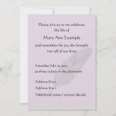 カスタマイズ可能なメモリアル/リビング葬儀(羽毛) 招待状 (裏面)