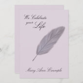 カスタマイズ可能なメモリアル/リビング葬儀(羽毛) 招待状 (正面/裏面)