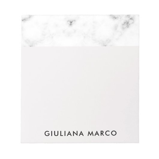 カスタマイズ可能なメモ帳 – 大理石パターンとピンク ノートパッド (正面)