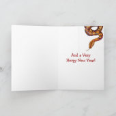 カスタマイズ可能なメリークリスマスのスネークカード シーズンカード (内部)