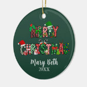 カスタマイズ可能なメリークリスマスオーナメント セラミックオーナメント (左)