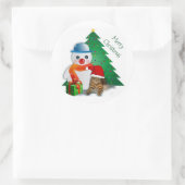 カスタマイズ可能なメリークリスマスクラシックステッカー ラウンドシール (バッグ)