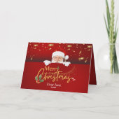 カスタマイズ可能なメリークリスマスサンタクロースを折り畳み シーズンカード (裏面)