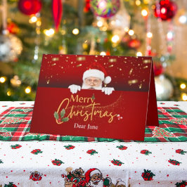 カスタマイズ可能なメリークリスマスサンタクロースを折り畳み シーズンカード