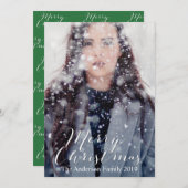 カスタマイズ可能なメリークリスマスタイポグラフィ シーズンカード (正面/裏面)