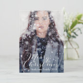 カスタマイズ可能なメリークリスマスタイポグラフィ シーズンカード (スタンド正面)