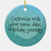 カスタマイズ可能なメリークリスマス雪だるま セラミックオーナメント (裏面)