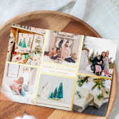 カスタマイズ可能なメリークリスマス6つの写真ライン 箔シーズンカード