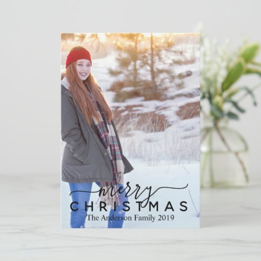 カスタマイズ可能なメリークリスマス シーズンカード (スタンド正面)