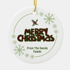 カスタマイズ可能なメリークリスマス セラミックオーナメント